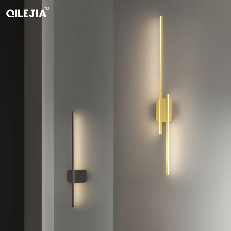 

Modern Simple LED Wall Lamps For Study Living Room Bedside Aisle Corridor Background Iron Aluminum Lights Indoor Deco Lighting