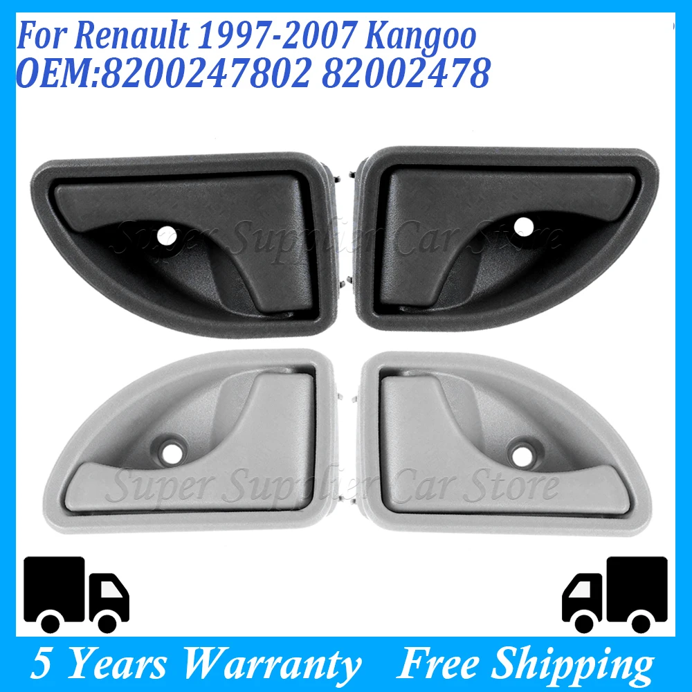 For Renault 1997-2007 Kangoo & 1997-2003 Twingo 1 Pair Car Interior Door Handle Front Left Right Knob 8200247802 82002478