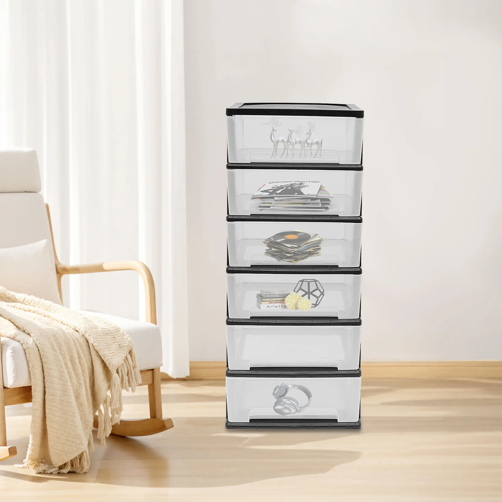Black Frame File Cabinet 6 Tier Document Storage Cabinet Wear Resistant Surface Practical Classification Design Multi Purpose Organizer For Household Workplace Use