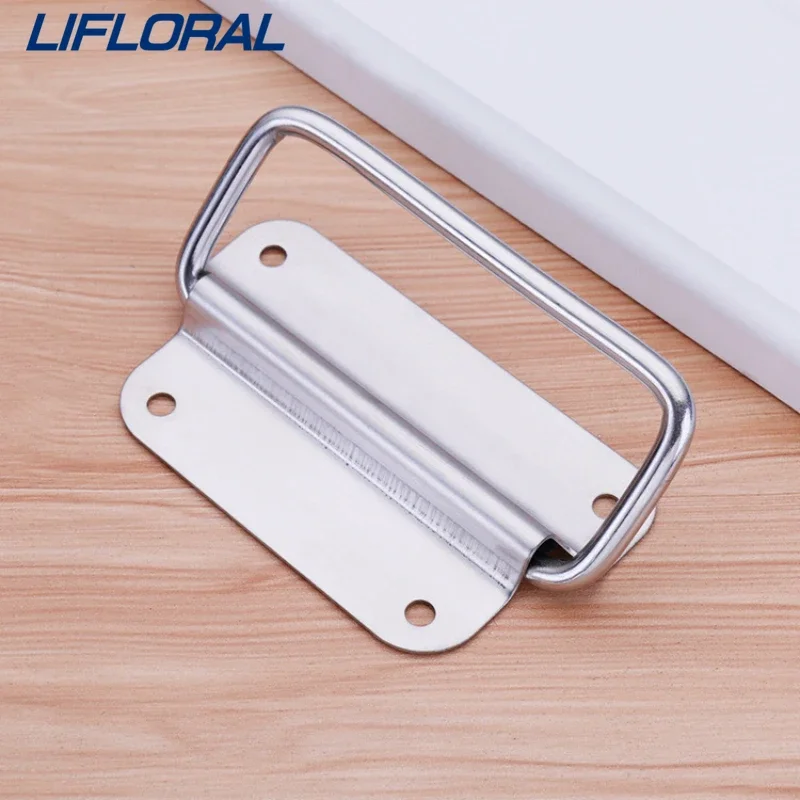 

10 шт. 201/304 складная дверца шкафа из нержавеющей стали, ящик шкафа, простая большая деревянная ручка коробки, простая установка