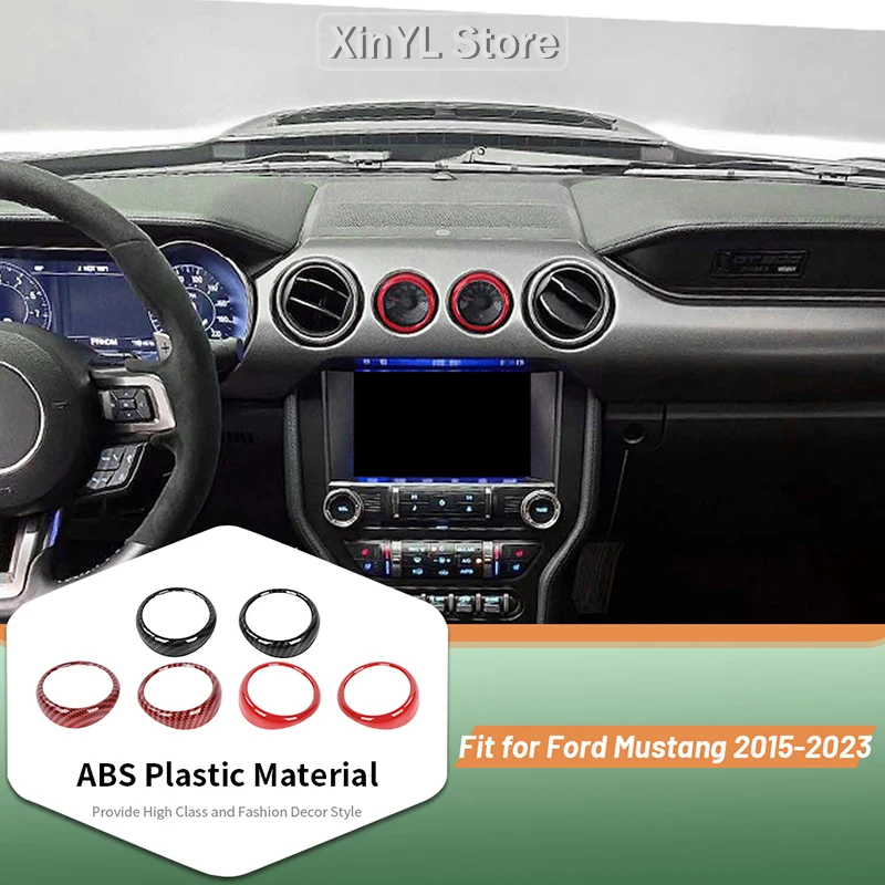 Car Oil Turbo Pressure Gauge Trim Ring Cover Decoration Sticker for Ford Mustang 2015-2023 High Version Car Interior Accessories