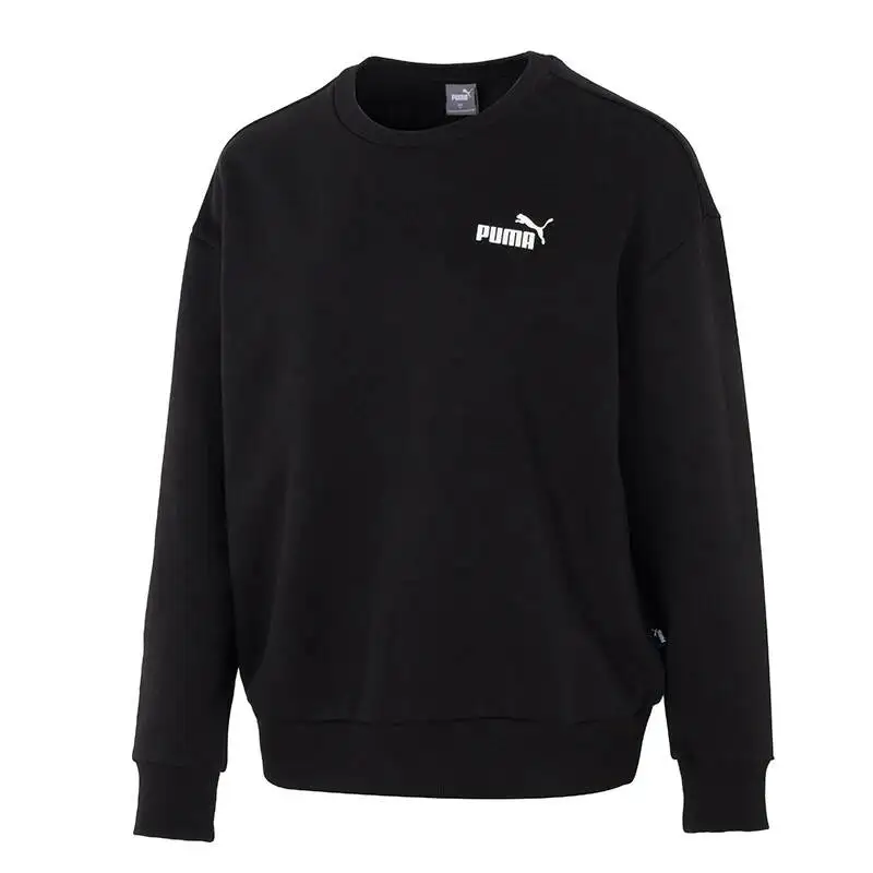 Puma Relaxed Small Logo Crew Sweatshirt With Fleece Comfortable Loose Pullover For Outdoor Sports And Running 685587-01 828sale