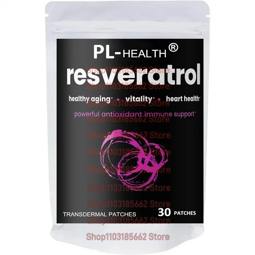 Resveratrol Transdermal Patches for Healthy Aging, Immune Support & Heart Health -30 Patches One Month Supply