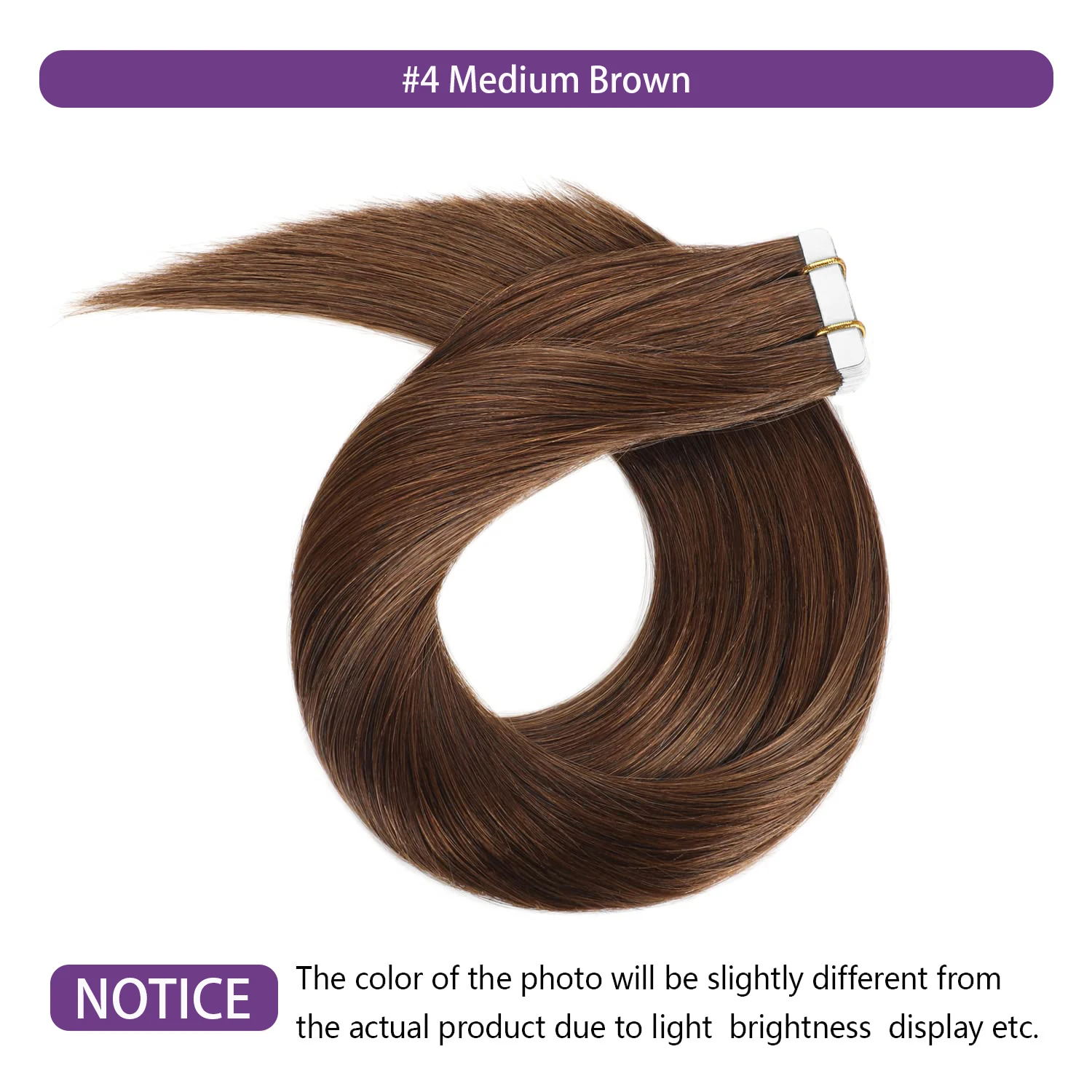 Tape In Hair Extensions Human Hair Medium Bruin #4 Color Steil Human Hair Extensions Licht Onzichtbare Skin Inslag Dubbelzijdig