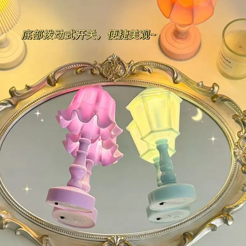 الإبداعية الرجعية مصباح طاولة صغير قسط بسيط السرير ضوء الليل سطح المكتب السرير المحيطة ضوء هدية عيد ميلاد مصباح #4