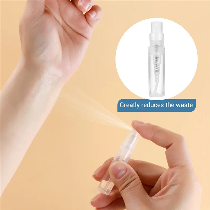 M04K Mini Transparent 2 ML Spray Plastic Bottle Spray Perfume Empty Sample Bottle Suitable For Travel Party 90Pcs