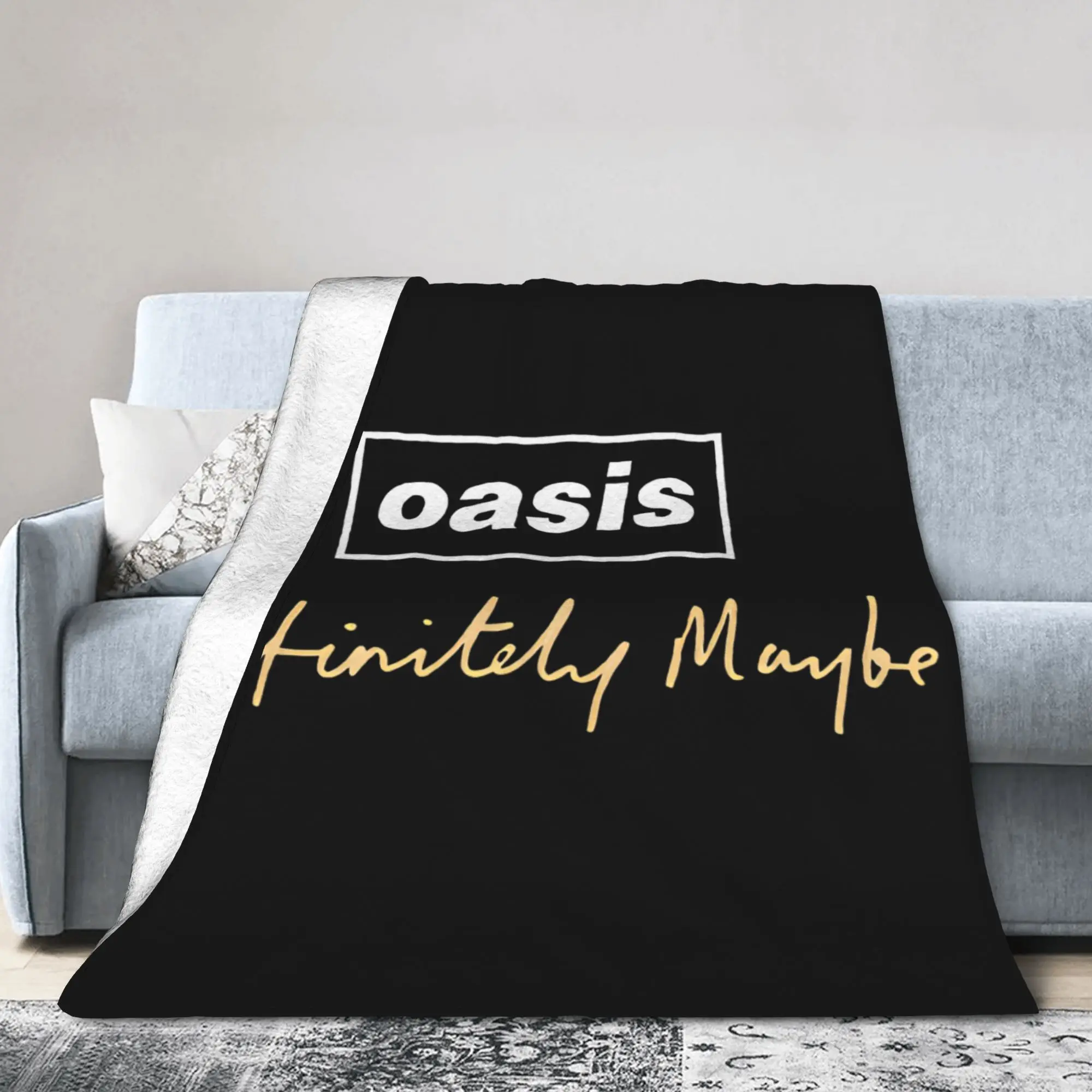 British Music Definitely Maybe Logo Blanket O-Oasis Plush Funny Soft Throw Blankets for Home Restaurant Summer