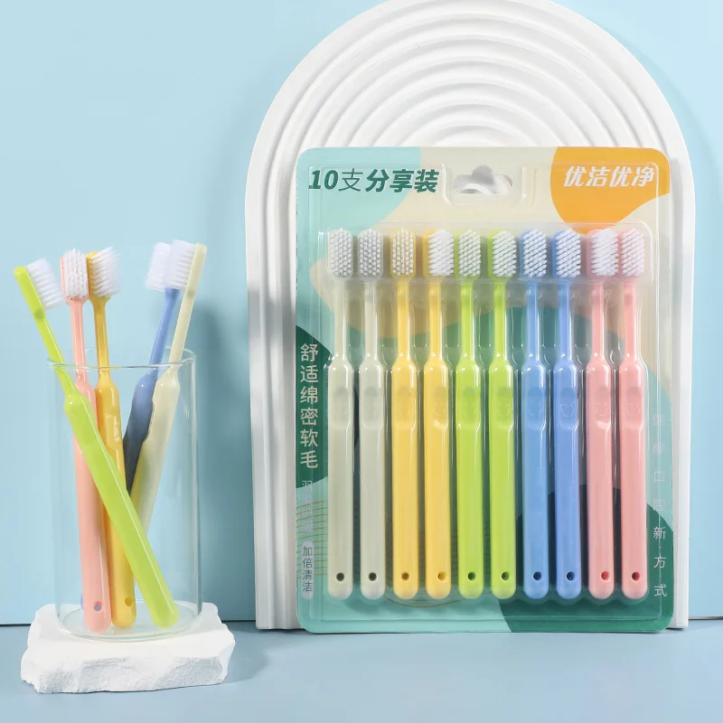 Quality Toothbrush Set of 10 for Home Use Small Head Soft Bristle Toothbrush for Hospitality