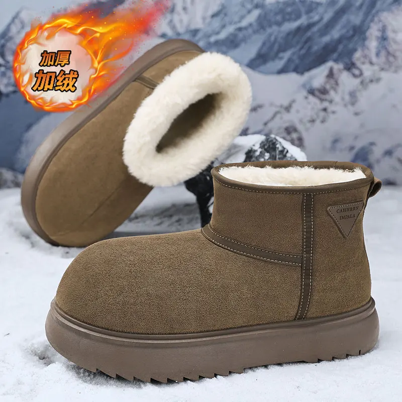 أحذية الكاحل أحذية الشتاء للرجال منتصف أعلى أحذية حذاء رجالي للرجال المتسكعون منصة رياضية كل مباراة إضافة المخملية مقاومة للاهتراء #2