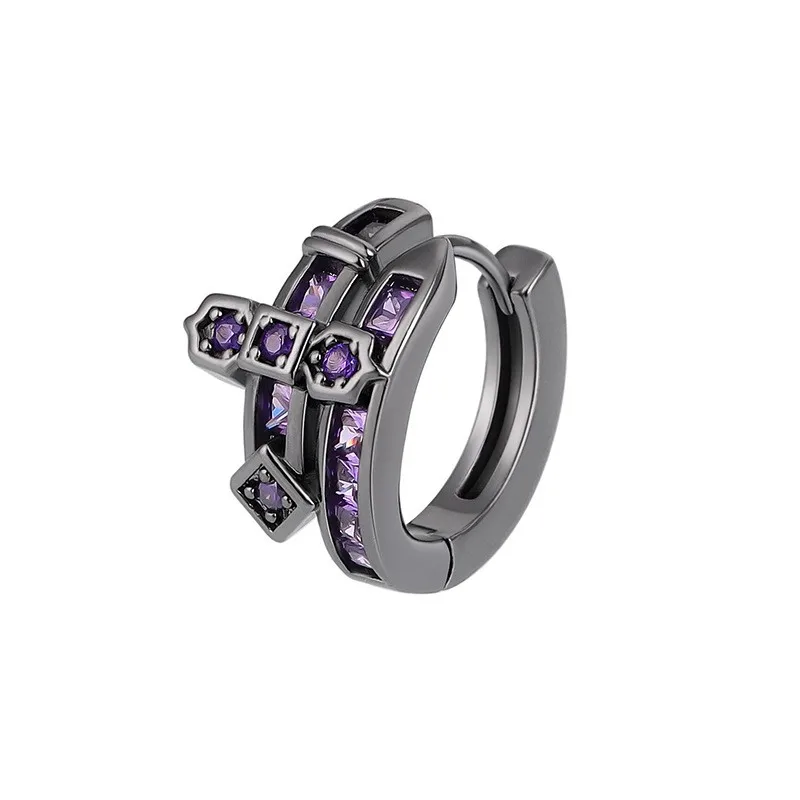 أقراط سيف عابرة للحدود للرجال والنساء ، عدالة الشارع ، موضة اوربيه ، مليئة بالألماس ، 1 * *