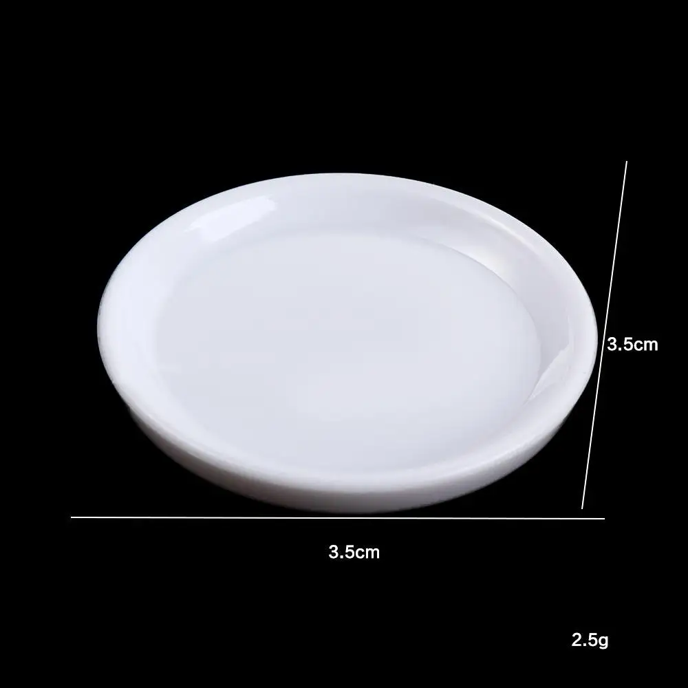キッチンおもちゃドールハウストレイ食器シミュレーションミニ食品皿白プラスチックミニチュア皿ドールハウスアクセサリー