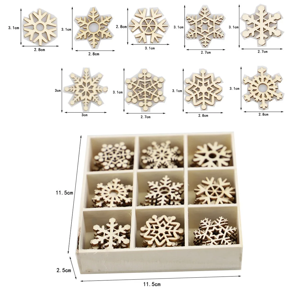 

DIY Christmas Wooden Ornaments Ornaments Christmas Decor Decorations Hanging Kit Slices Snowflakes Shapes Tree