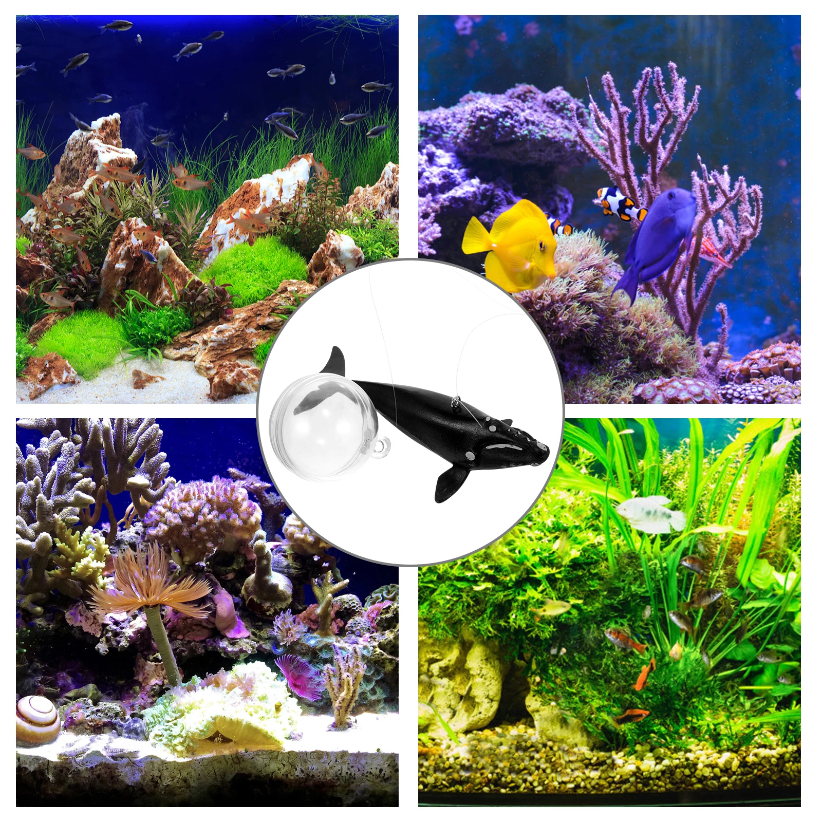 

2 set Floating Decorations PVC Aquarium Landscape Props Fish Tank Floating Accessories Adorable Aquarium