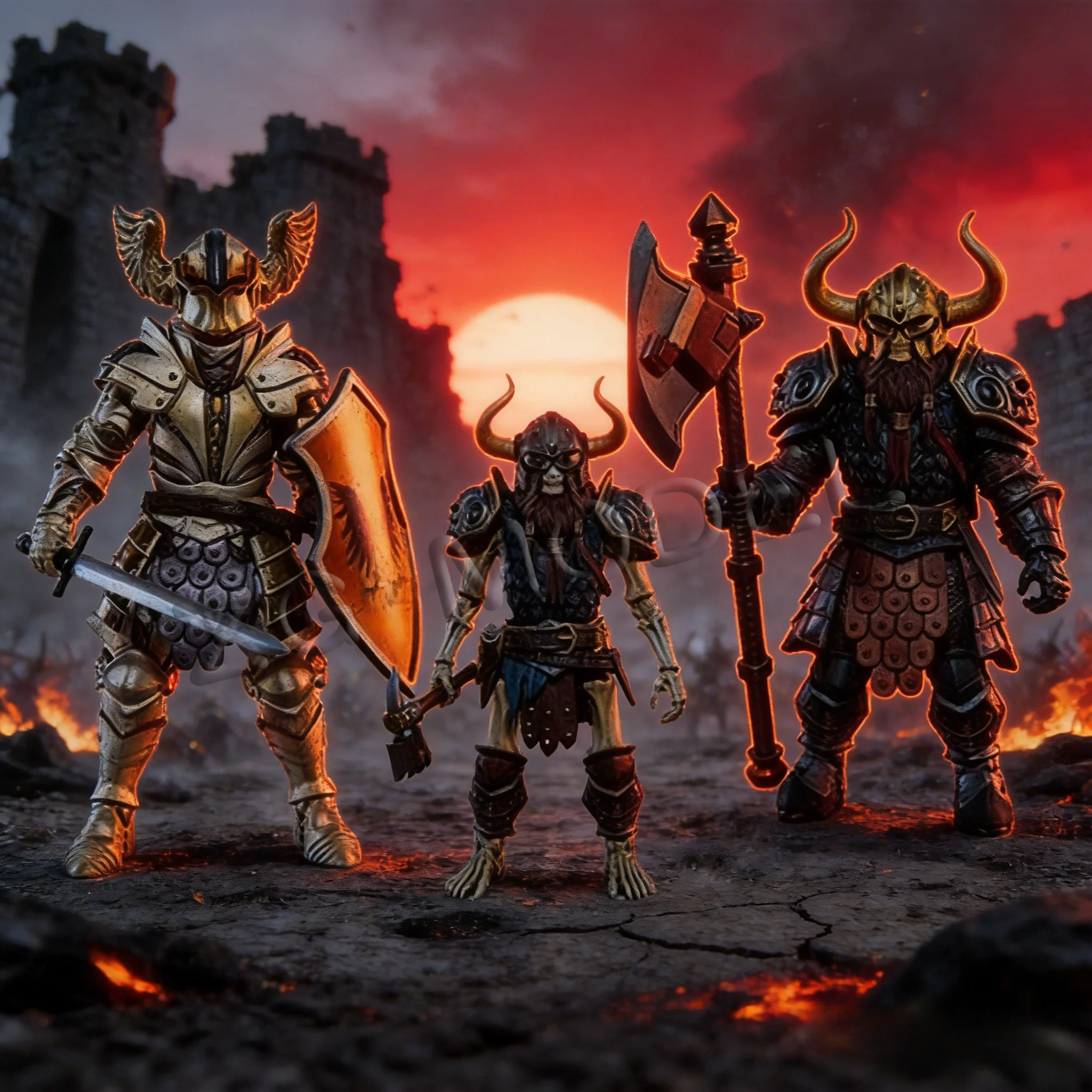 

In Stock Four Horsemen Mythical Legion Stars 6 Large Axe Red Skull Shadow Orc Action Figure Collectible Model Toys Gifts