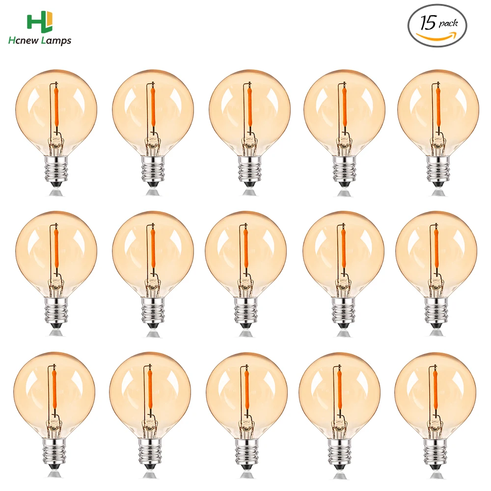 

15PCS Vintage E12 Led Light Bulb for Garland G40 1W Decorative String Bulb for Home Equvalent 10W Incandescent Ampoule Horticole