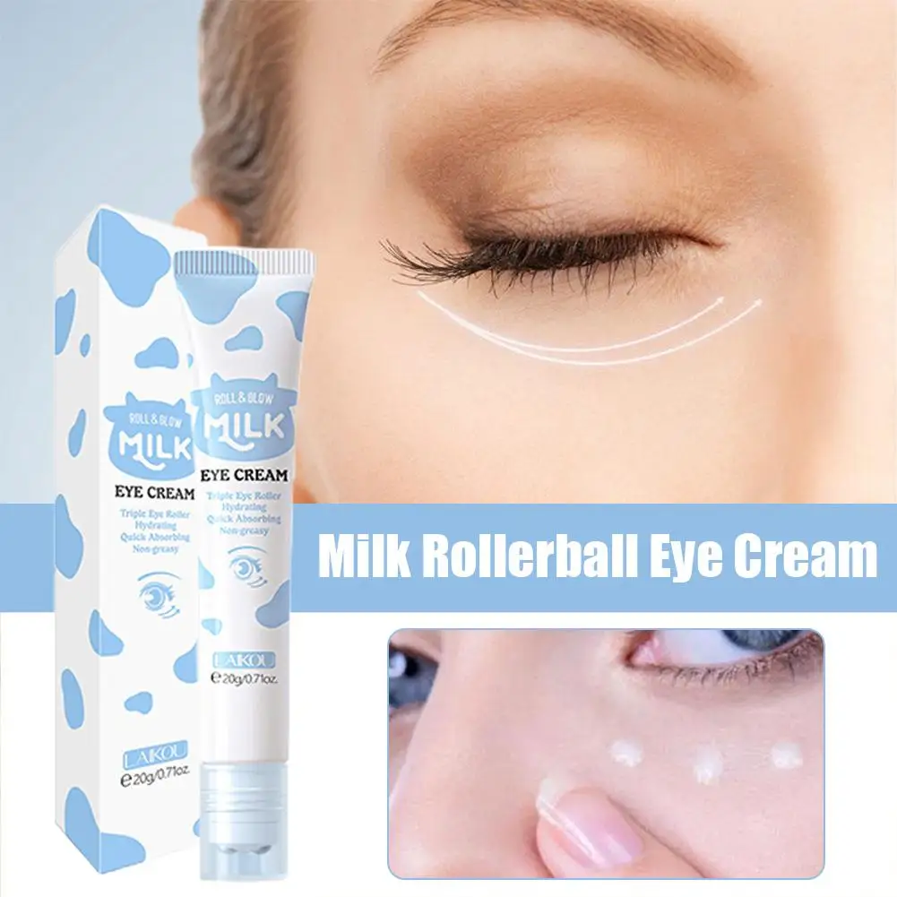 Milk Eye Serum Eye Roller Massage Vitamin C Hyaluronic Acid Nourishing Skin Care Eye Bags Cream Moisturizing 20g