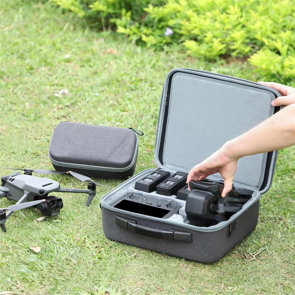 Gray Storage Bag For DJI Mavic 3/3 Pro/3 Classic Case Portable Shoulder+Strap Carrying Hand Box Handle RC/Pro/N1 Remote Cover