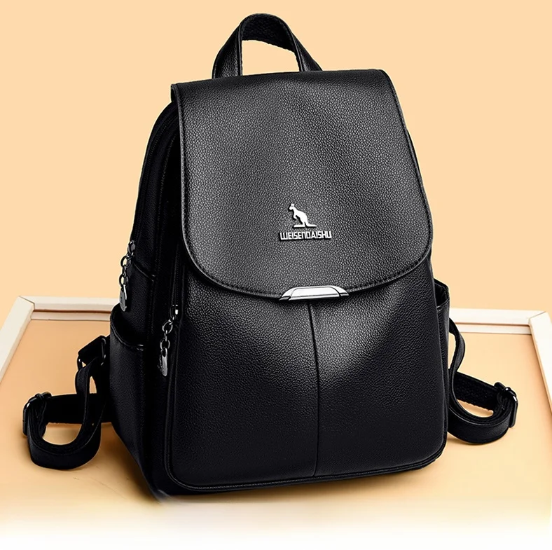 

Leather Double oulder Bag Women's Top Layer Cowhide Large Capaci Casual Versatile Soft Leather Bapa Leisure Simple Sle