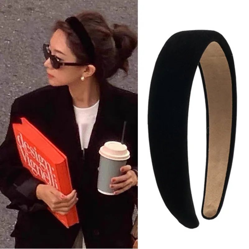 

Винтажная повязка для волос, новинка 2025, черная широкая повязка на голову для мытья лица, женская, не вмятин, комфорт на весь день