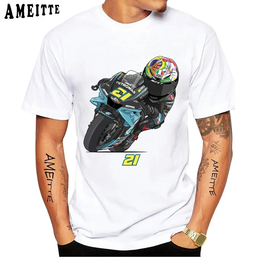 Franco Morbidelli 21 T-Shirt New Summer Men Short Sleeve GS Adventure Moto Spor Casual White Tops Motorcycle Rider Tees