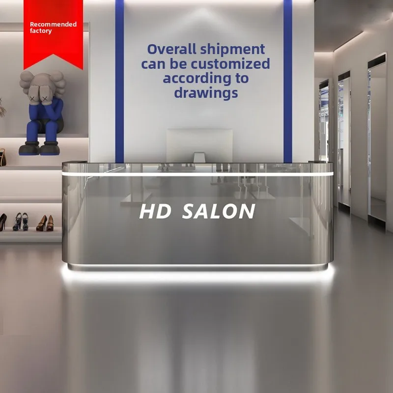 

Cashier Counter, Luxurious And High-end Stainless Steel Front Desk, Dance Studio, Clothing And Women's Clothing Store, Hair
