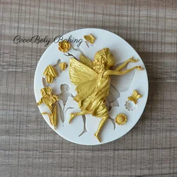 Fairy Silicone Molds For Baking Folwer Chewing  Gum Chocolate Clay Candy Mold Cake Mold DIY Cake Decoration Tool