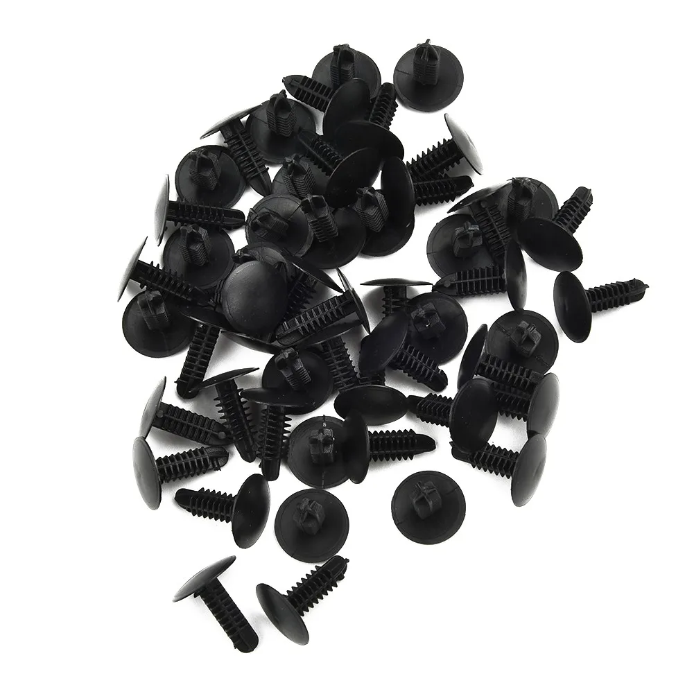 50x Car Black Plastic Rivets Retainer Clip 4mm X 5mm X 12mm For Car Bumper Fender Clips Fastener Interior Accessories