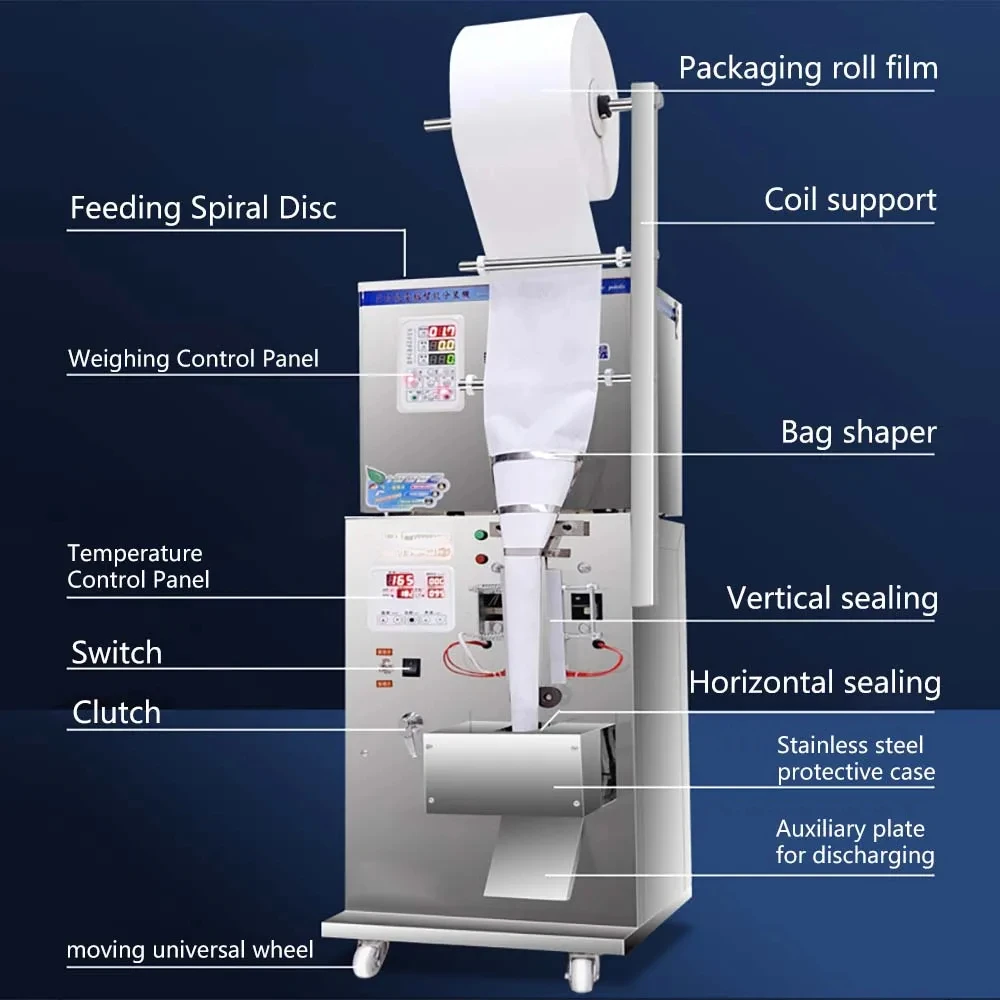 Discount Offer quantitative sealing machine Tea Bag Packing Machine automatic weighing machine granule filler Spiral version