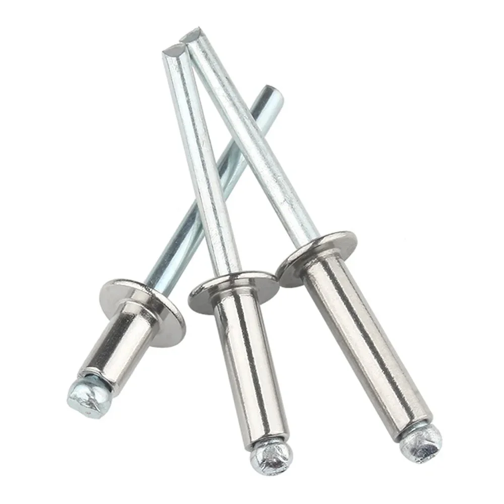 10-50Pcs Pop Rivets Aluminium M2.4 M3.2 M4 M4.8 M5 M6 Dome Head Blind Rivets Steel Shank Mandrel Exhaust Rivets Pull Nail