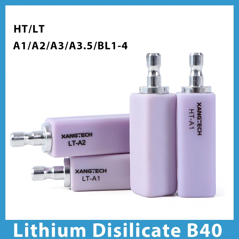 

New Type Lithium Disilicate B40 Sirona Cerec Glass Ceramic Blocks HT/LT 40X15X15mm Size of Lab Materials