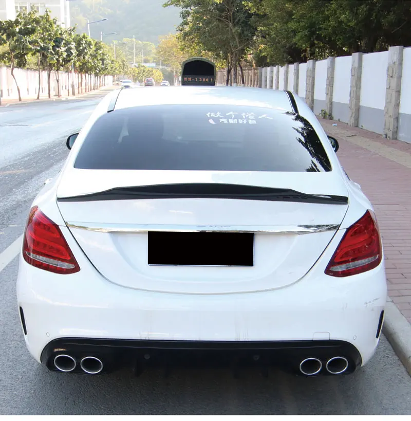 

For Benz C Class Sedan 4-Door W205 C63 AM G C180 C200 C260 C300 2014-2019 PSM Style ABS Material Rear Trunk Lip Spoiler Wing