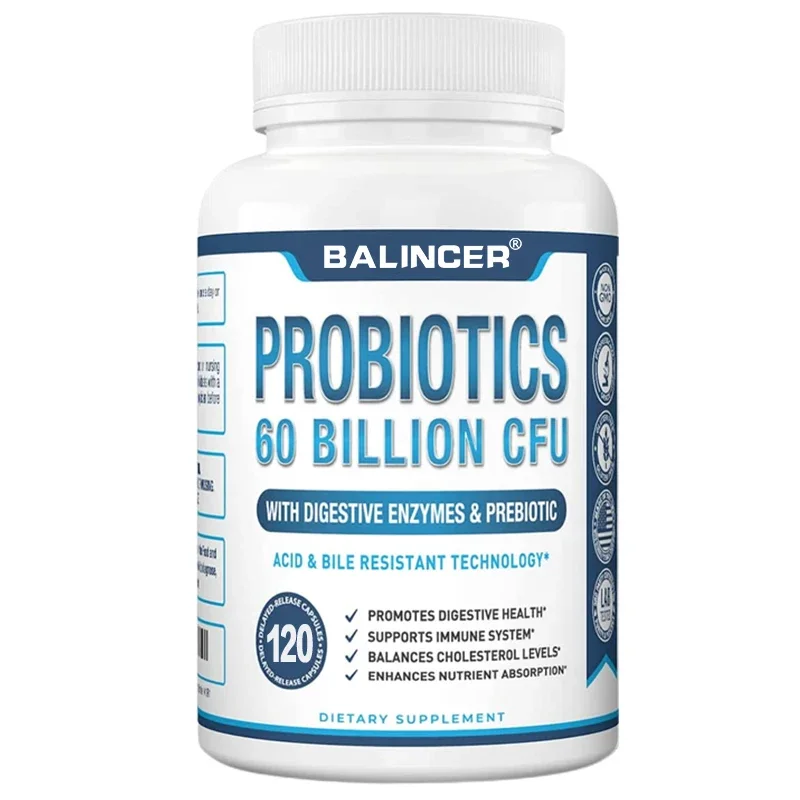 Probiotic Supplement - Contains Digestive Enzymes and Prebiotics To Support Digestive Health and Immune System