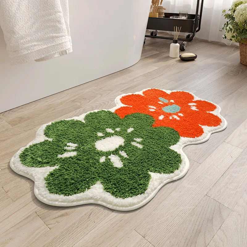 Teppich beständig gegen Schmutz und pflegeleicht, kleine und frische saugfähige Badezimmer-Fußmatte, Haushalts-Bodenmatte aus Kaschmirimitat