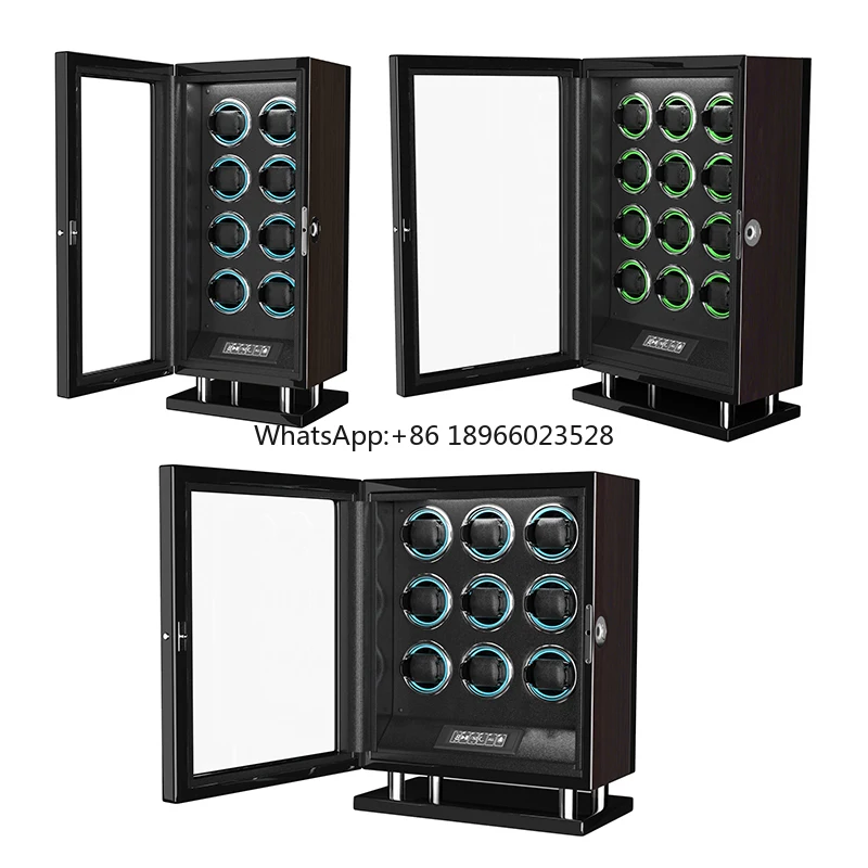 

Direct Supplier Luxury Fingerprint Unlock Smart Remote Control Touch Screen Watch Box 8 9 12 Slots Automatic Watch Winder