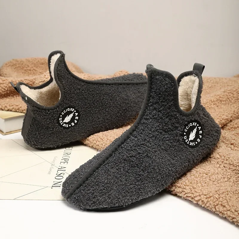 Winter Slippers Men Couples Slippers Non-slip Warm Women and Men Slipper Indoor Soft Shoes Comfortable Flat Home Cotton Shoes