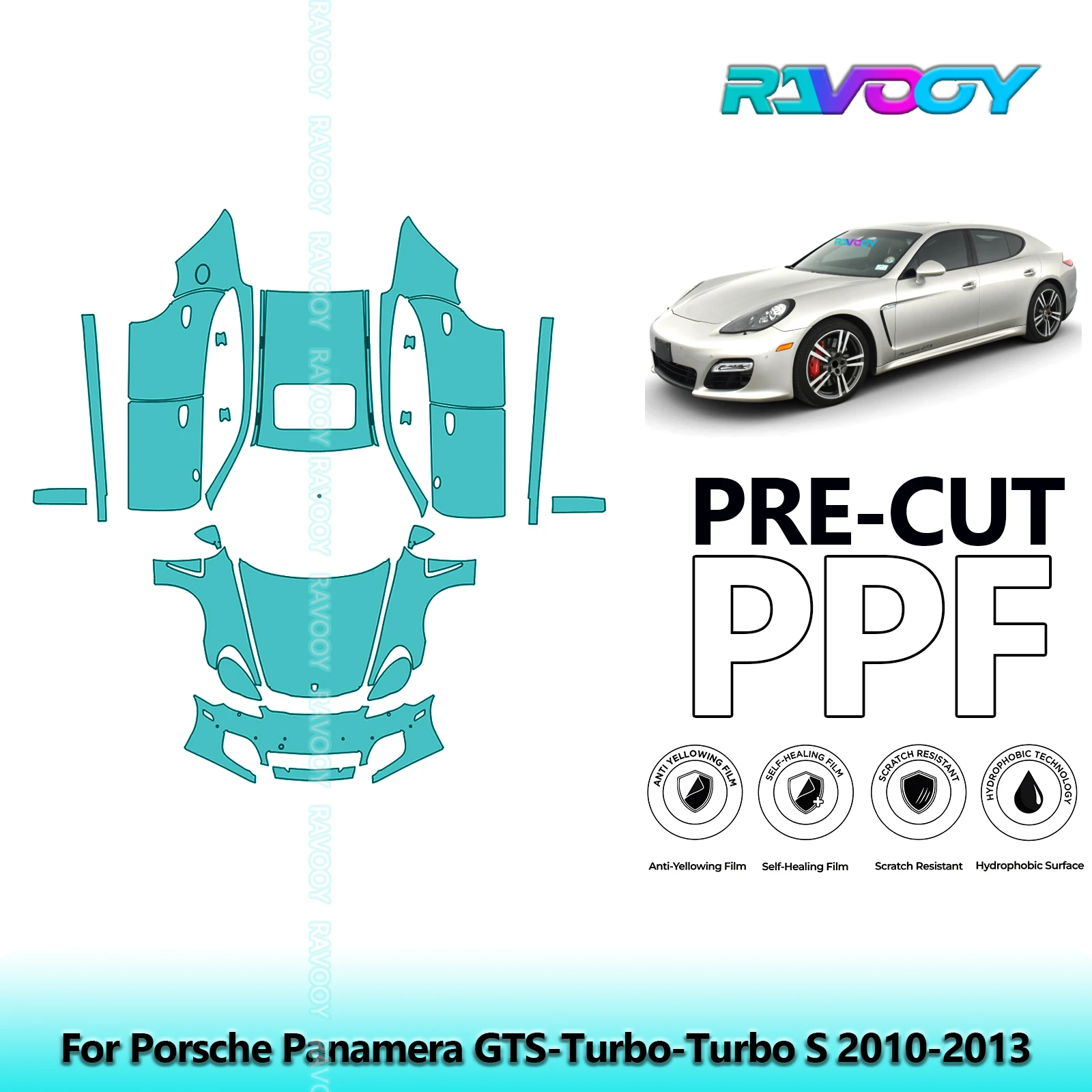 

Car Front Kit+Doors+Roof Clear Bra Precut PPF Paint Protection Film For Porsche Panamera GTS-Turbo-Turbo S 2010-2013