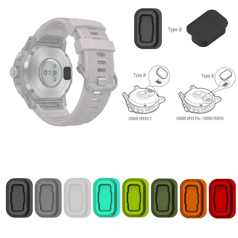 

ForCoros Pace 2/Ape'x/Apex2/Ver'tix/Vertix2 Dust Plugs Charging Port Protector Silicone Cover Smart Watch Anti-dust Plug Caps