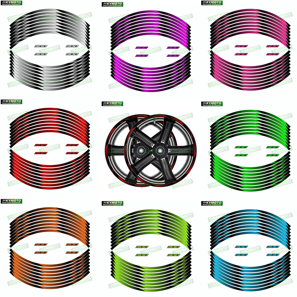 

Для Kawasaki NINJA 300 NINJA 250 NINJA 300 EX300 NINJA 300 мотоцикл 17-дюймовые наклейки на передние и задние колеса светоотражающие наклейки