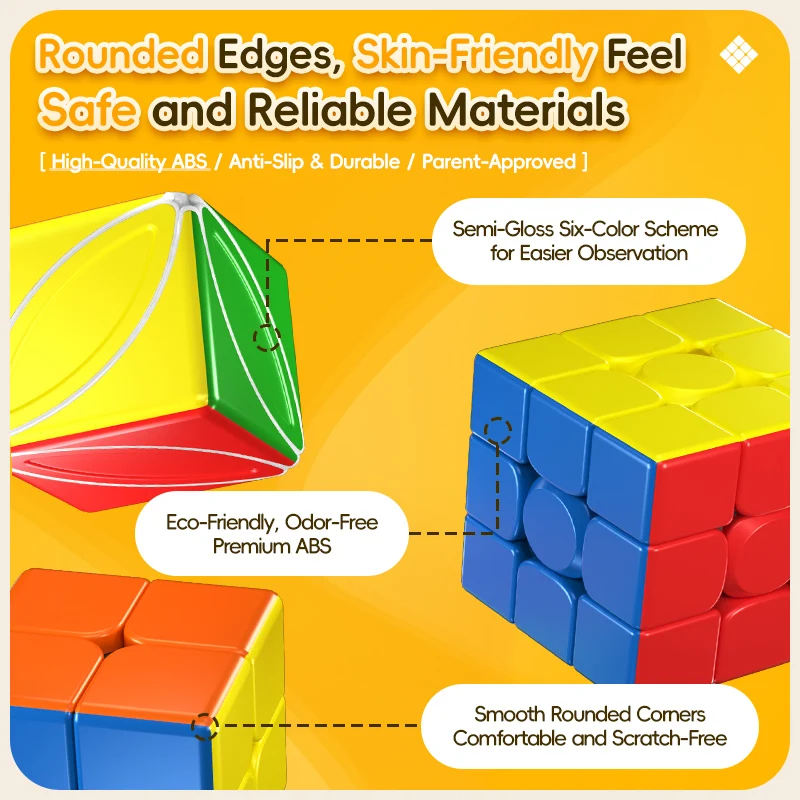 MoYu 2x2 3x3 Cubo didattico foglia d'acero 9 cm 3x3x3 Cubo Cubo magico Puzzle professionale Giocattoli Regalo per bambini