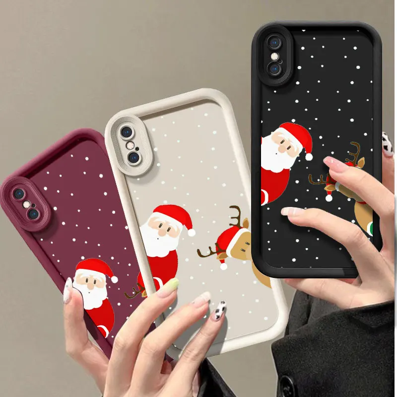 Christmas Fasion Phone Case for iPhone 6 6S 7 8 PLUS SE 2020 2022 X XR XS MAX Shockproof Silicone Soft Cover Coque