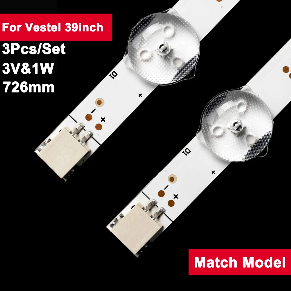 

3V Led Tv Repair Parts for Vestel 39inch 39" DRT VNB A-TYPE-REV 3Pcs/Set Backlight Bar Strip FIN39FHD440BK VES390UNDA T390HVN04