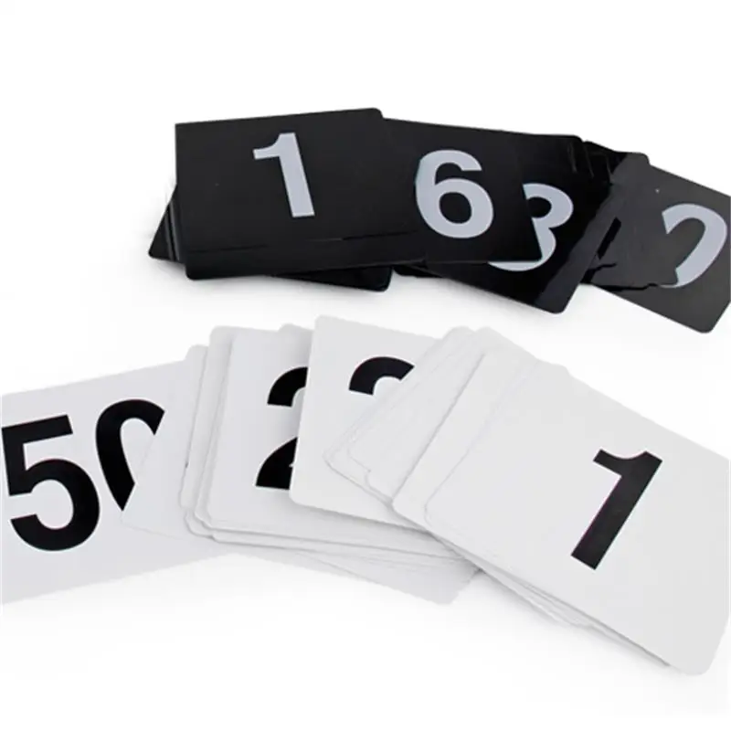 1 to 100 Double Side Plastic Table Numbers Black Square Seat Cards Wedding Party Event Restaurant Bar Accessories  Cafe Utensil