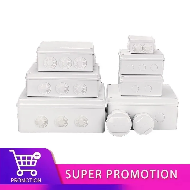Outdoor Waterproof Power Box ABS Plastic IP65 Electric Control Box DIY Indoor Wire Shell Connection Cable Branch Junction Box