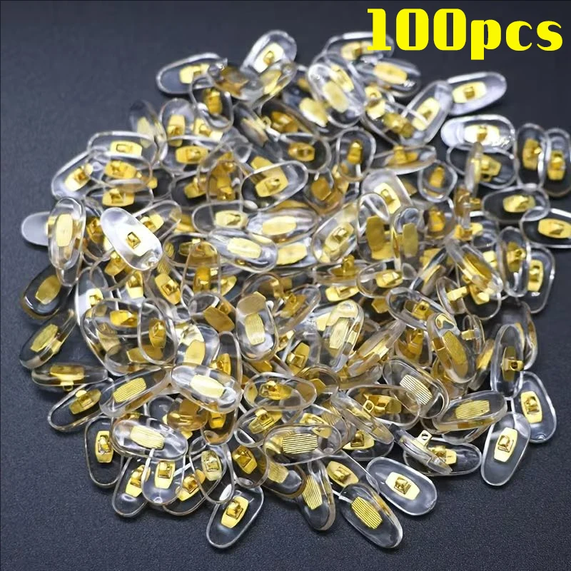 2/50pairs Gold/Silver Eyeglass Nose Pad Anti-Slip Stick on Silicone Nose Pad for Sunglasses Thin Nose Pads Eyewear Accessories