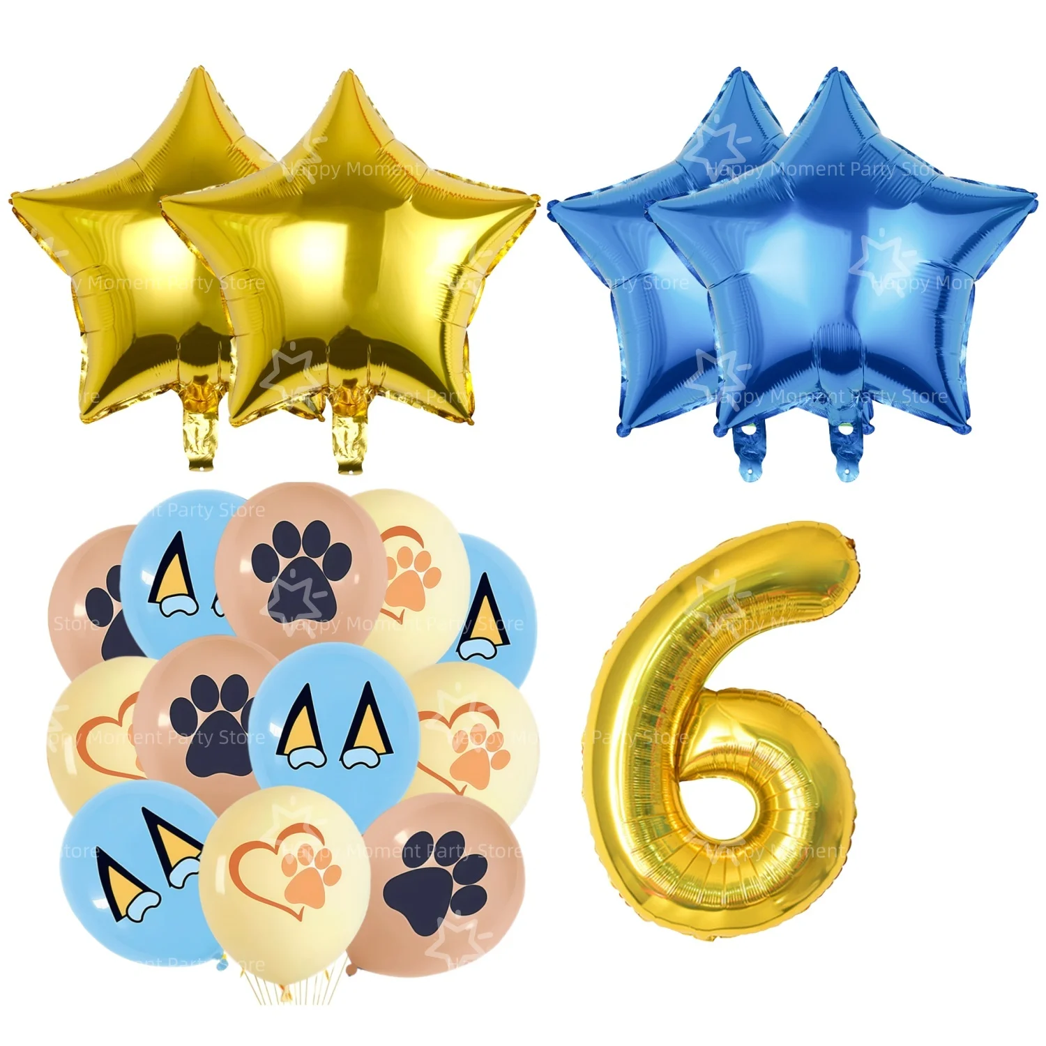 Cartoon Blauwe Hond Bingo Verjaardagsdecoratieset Hondentafelkleed Beker Bord Servet Cadeautasjes Babyshower Kinderfeestje Favorieten Benodigdheden
