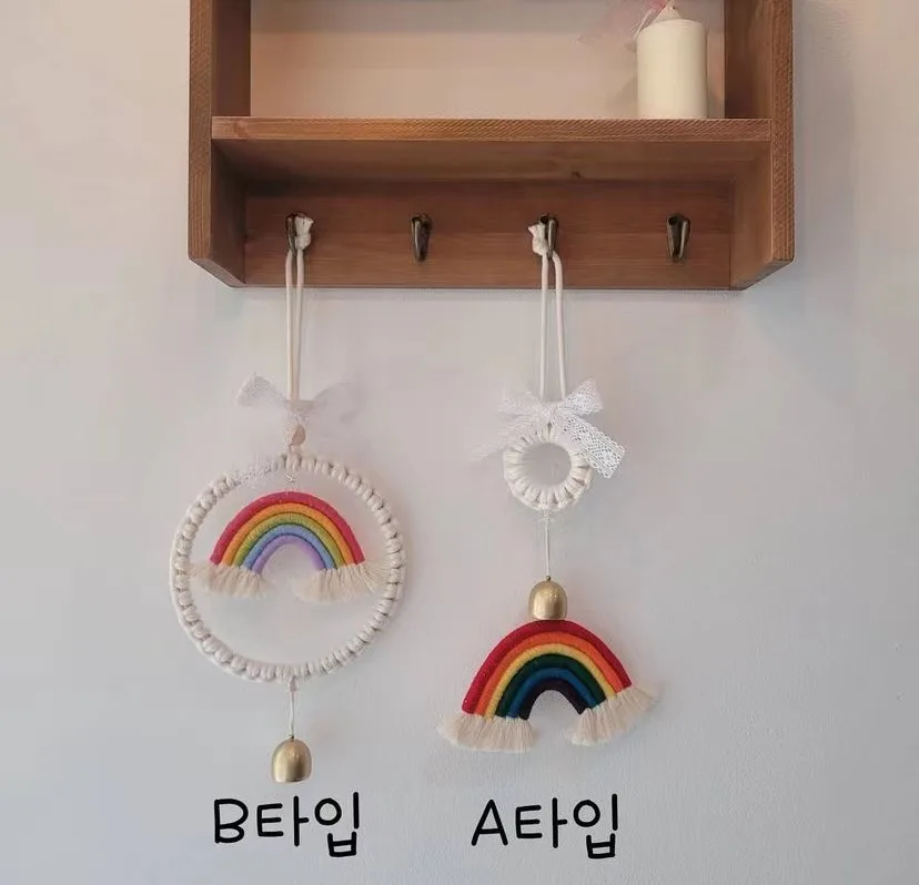 

Original Handmade Rainbow Car Pendant DIY Material Kit Blessing Home Decor Best Friend Gift Cotton Geometric Pattern Nordic S...