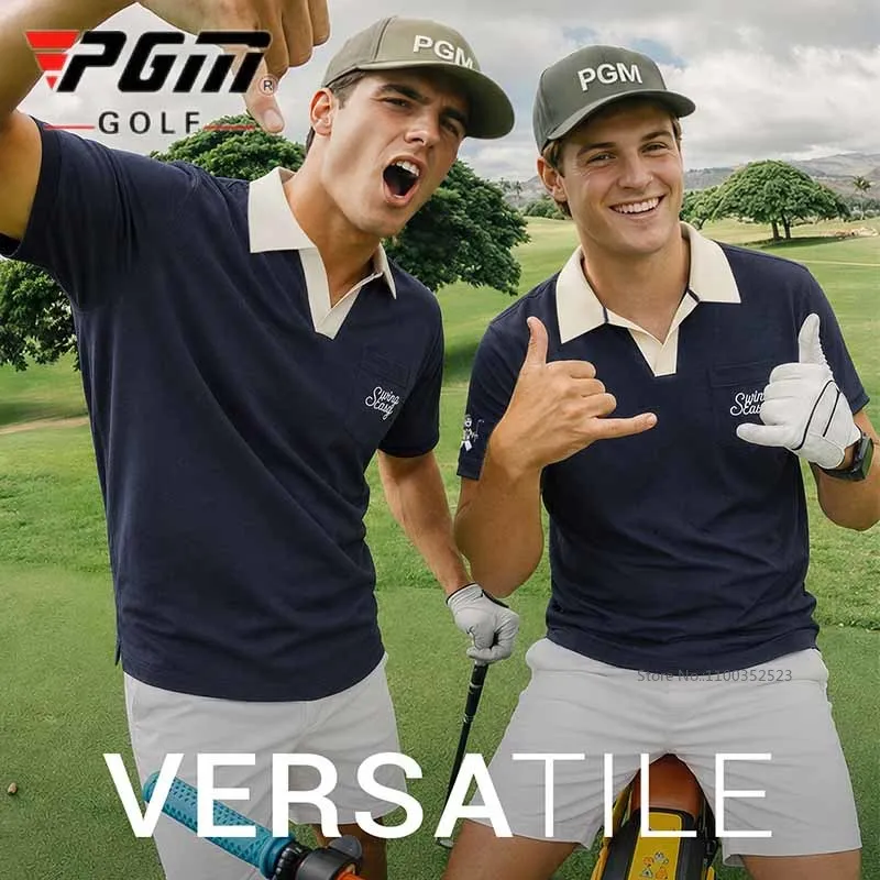 Pgm Men High-quality Golf T-Shirts Male Summer Outdoor Sports Golf Polo Shirt Daily Casual Wear Short-sleeved Quick-Dry Tops