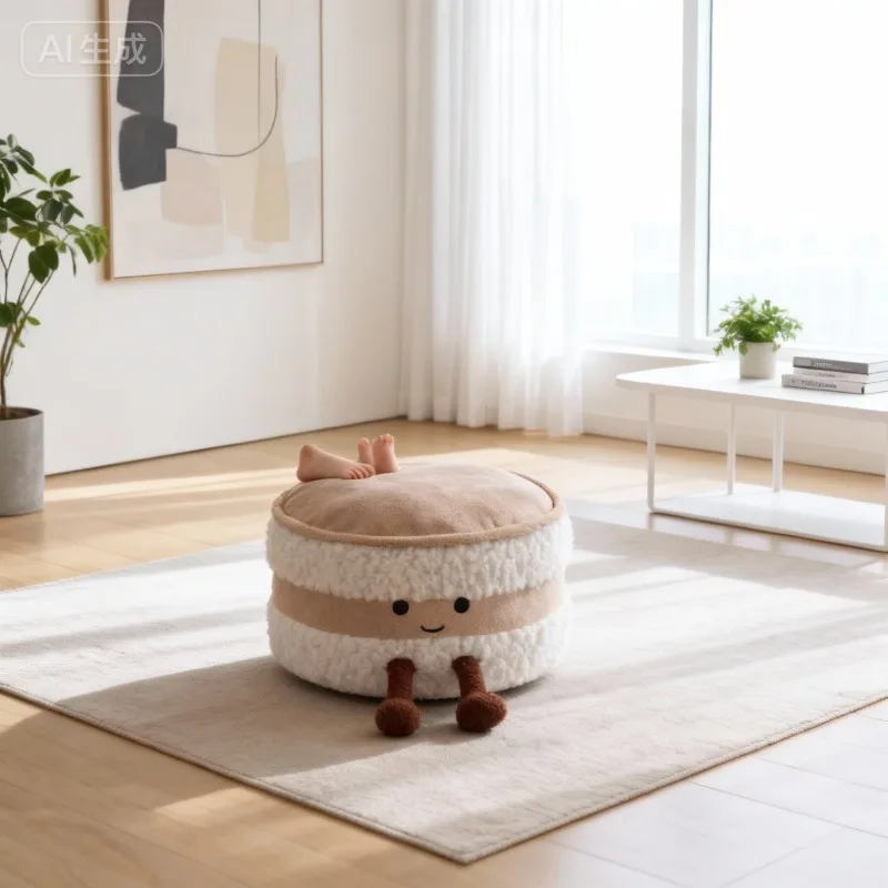 Bread Seat Pier Footstool Living Room Footrest Decorative Bedroom Ottoman Aesthetic Modern Cute Round Tatami Futon Furniture