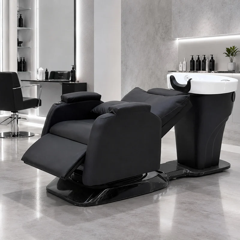 Hair-washing StationModern Electric Shampoo Bed With Height Adjustable Backrest Rotation Function For Beauty Salon Spa Hair Wash