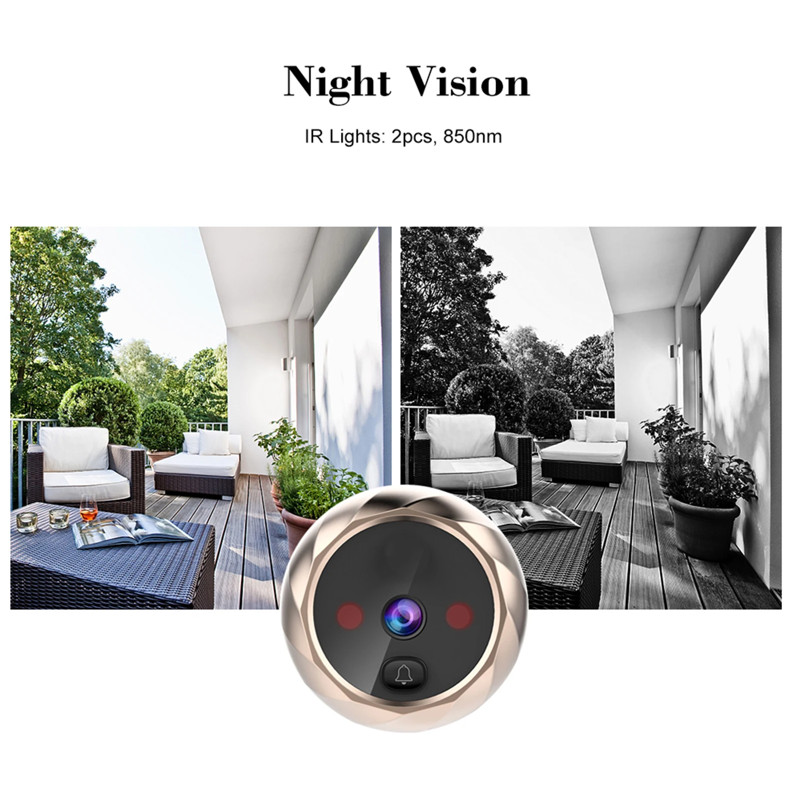 Digital Door Viewer Peephole Door Camera Doorbell 2.8-inch LCD Screen Night Vision Photo Shooting Digital Door Monitoring